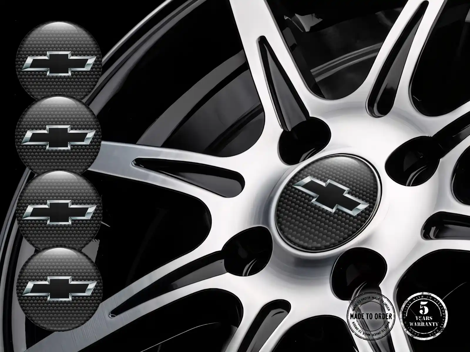 Chevrolet  Design Autocollant Bombé Emblèmes Roue 